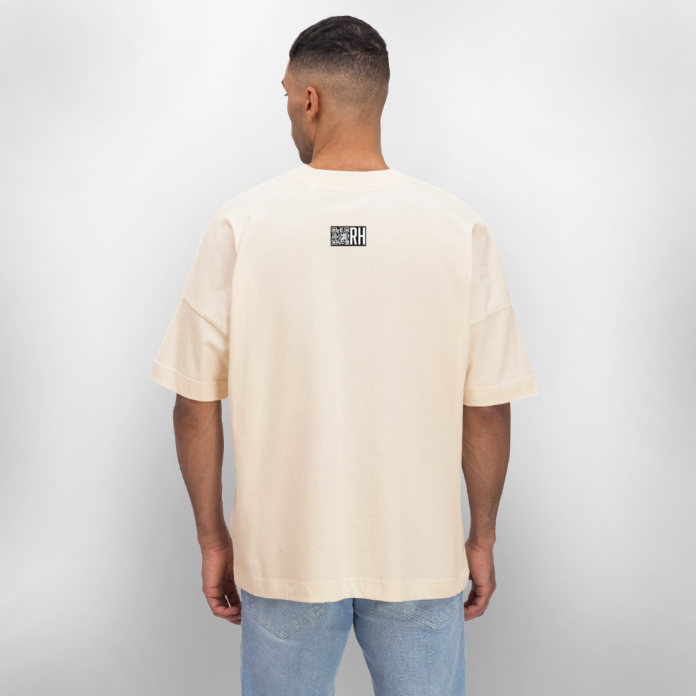 Oversized Unisex Bio T-Shirt mit ICE ICE BABY PINGUIN PRINT - Weißgrau