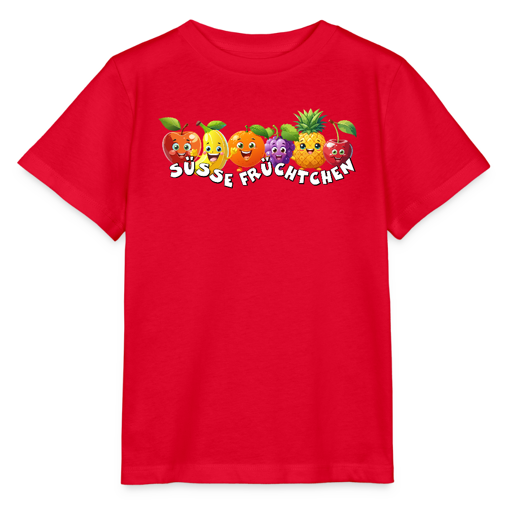 Kinder T-Shirt mit SÜSSE FRÜCHTCHEN PRINT - Rot