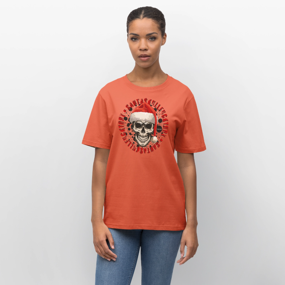 Unisex Bio-T-Shirt mit SANTASKULL FUCKTORY PRINT - Hellrot