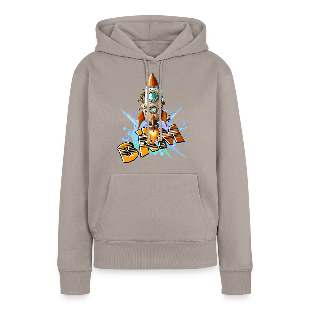 Frauen Premium Hoodie mit RAKETE PRINT - Taupe