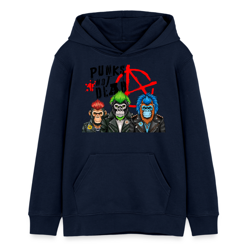 MNJS TEENS Bio-Hoodie mit PUNKS NOT DEAD PRINT - Navy
