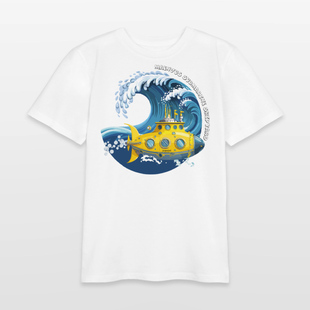 MNJS TEENS Bio T-Shirt mit SUBMARINE SHIPYARD PRINT - Weiß