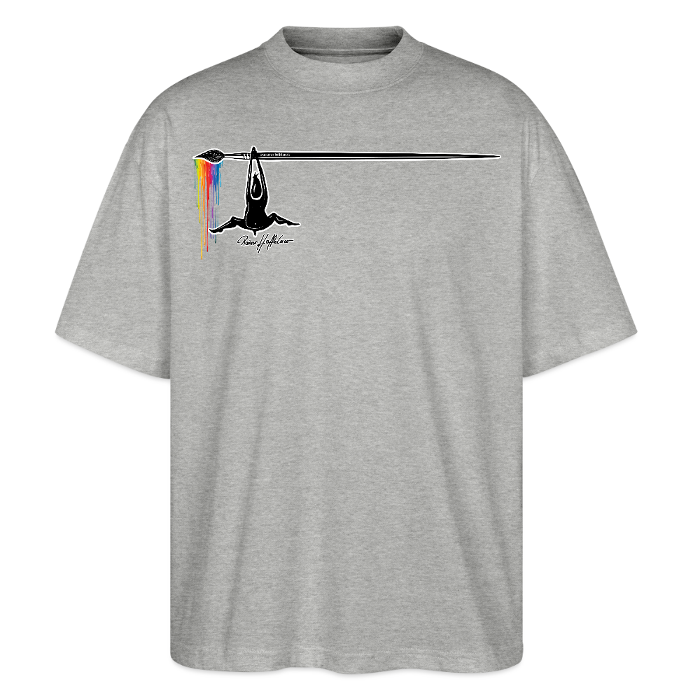 Oversized Unisex T-Shirt mit MÄNNLE PRINT - Grau meliert