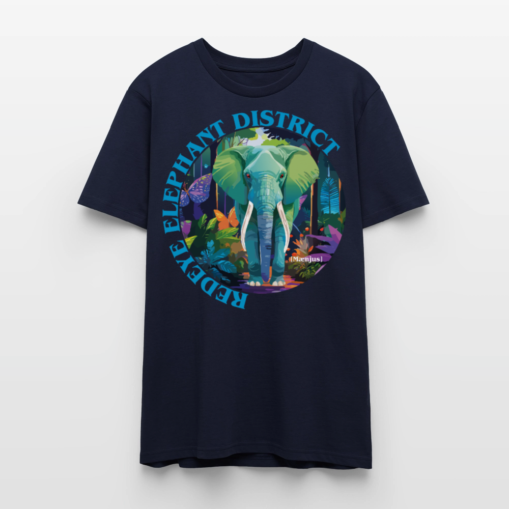 Unisex T-Shirt mit REDEYE ELEPHANT DISTRICT PRINT Vorderseite - Navy