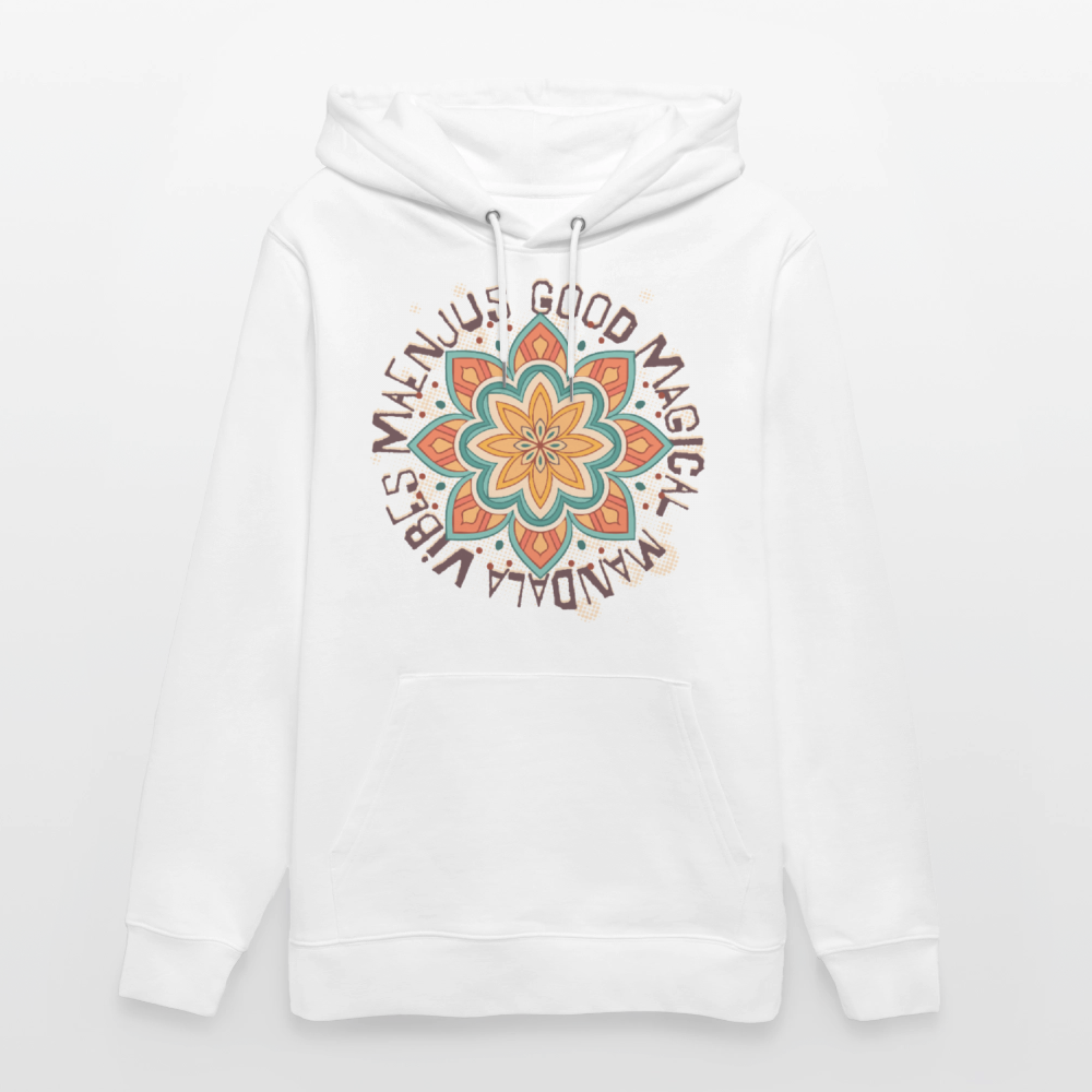 Unisex Bio-Hoodie mit MANDALA VIBES PRINT - Weiß