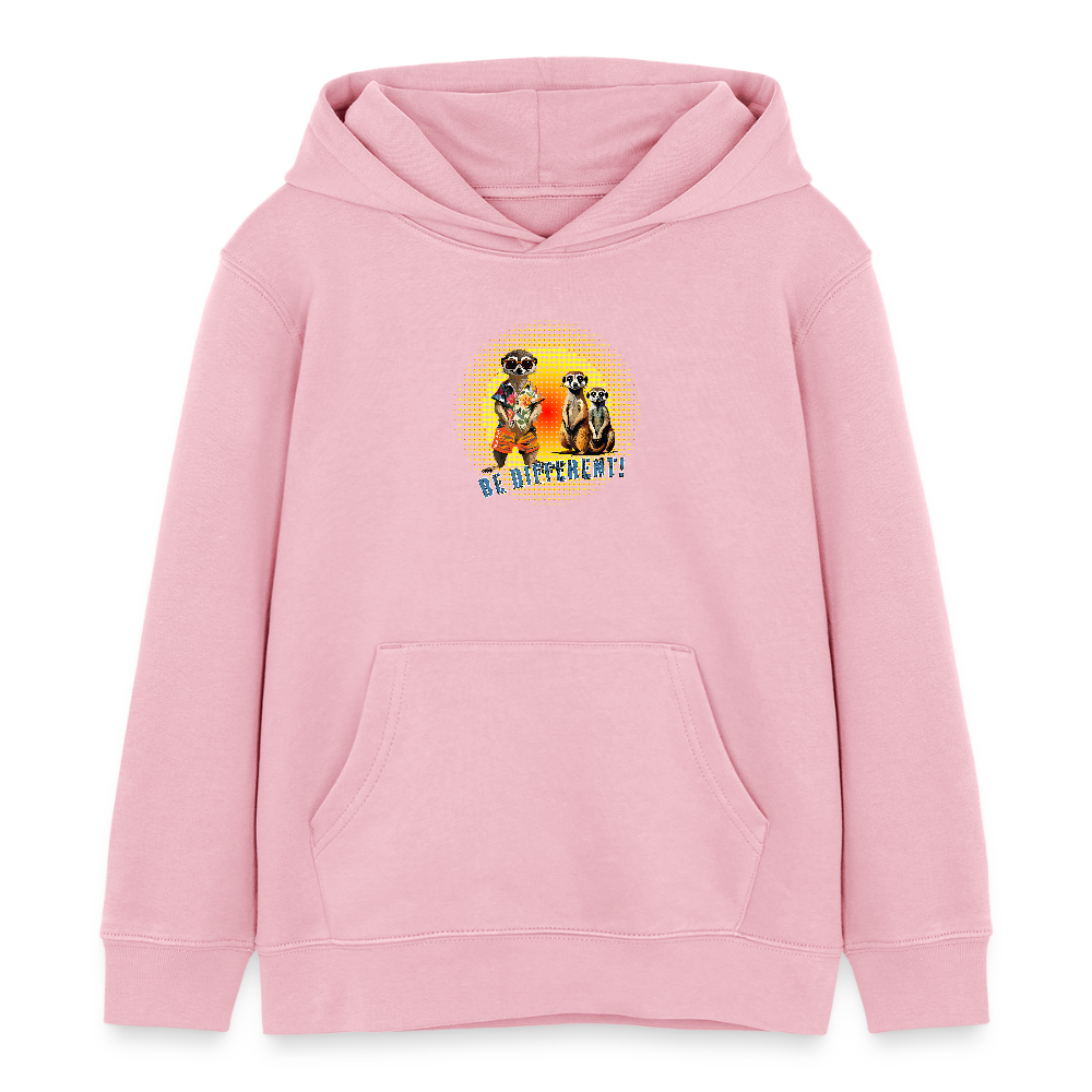 MNJS KIDS Bio-Hoodie mit BE DIFFERENT PRINT - Hellrosa