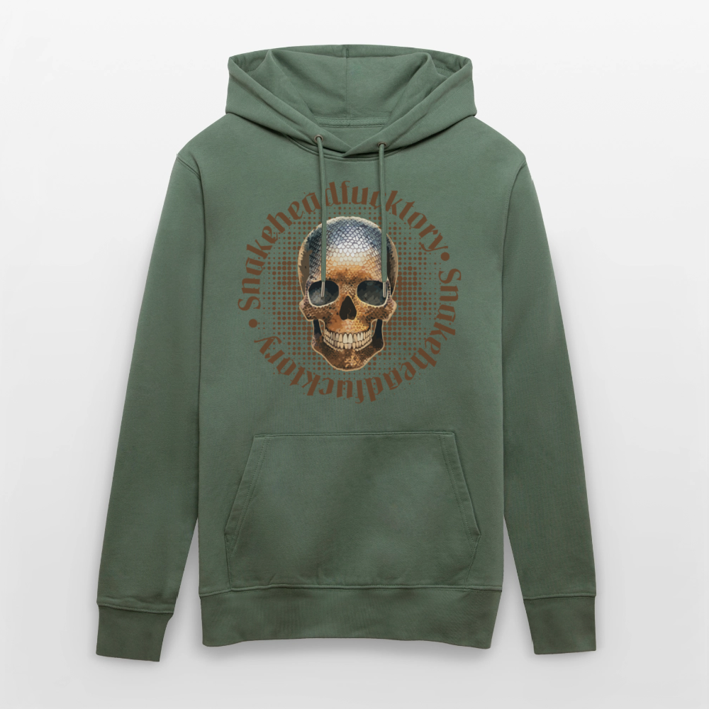 Unisex Hoodie mit SNAKEHEAD SKULL PRINT - Tanngrün