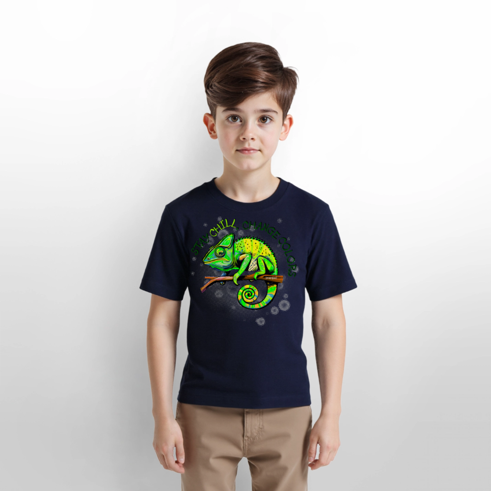 MNJS KIDS Bio T-Shirt mit CAMAELEON PRINT - Navy