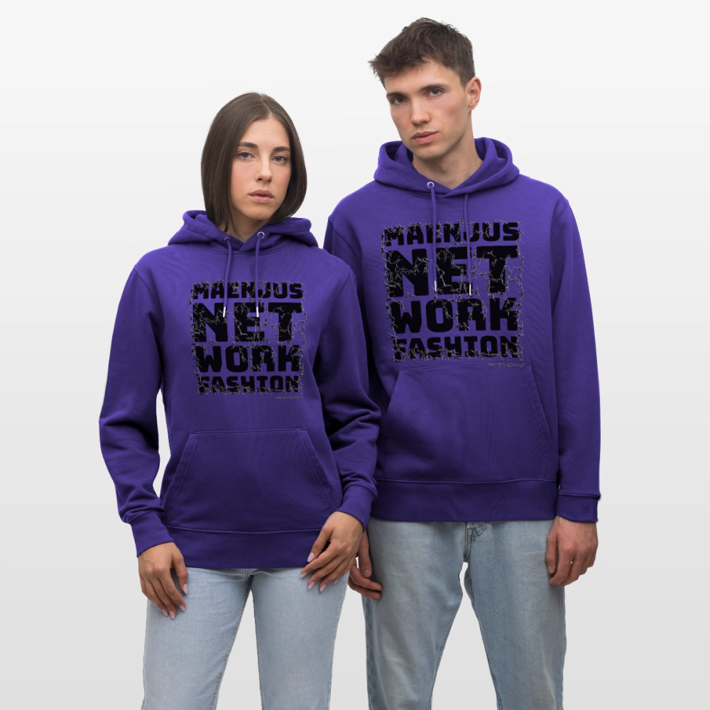 Unisex Bio-Hoodie mit MAENJUS NETWORK FASHION PRINT - Purple Love