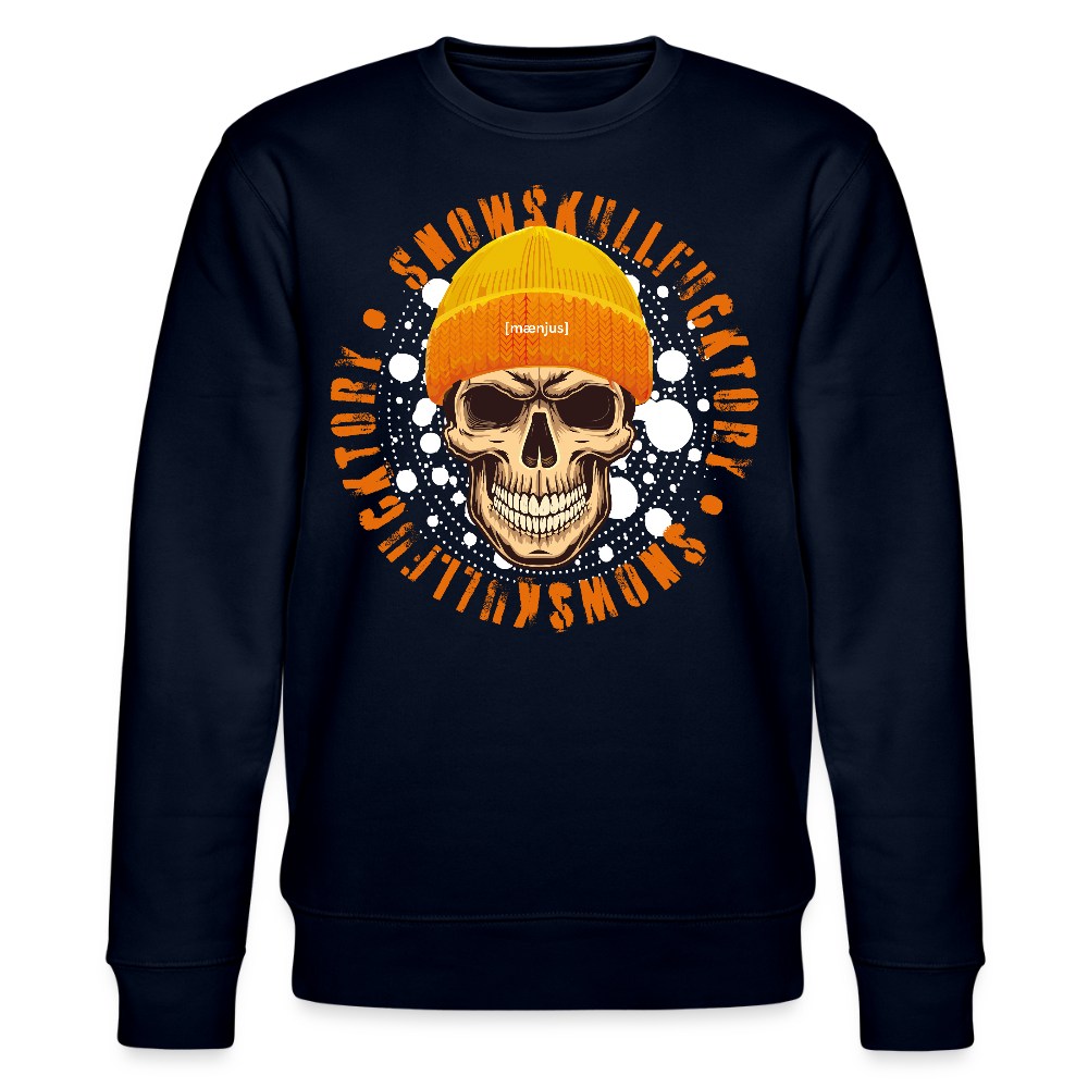 Unisex Bio-Sweatshirt mit SNOWSKULL FUCKTORY PRINT - Navy