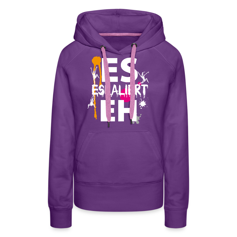 Frauen Premium Hoodie mit ES ESKALIERT EH PRINT - Purple