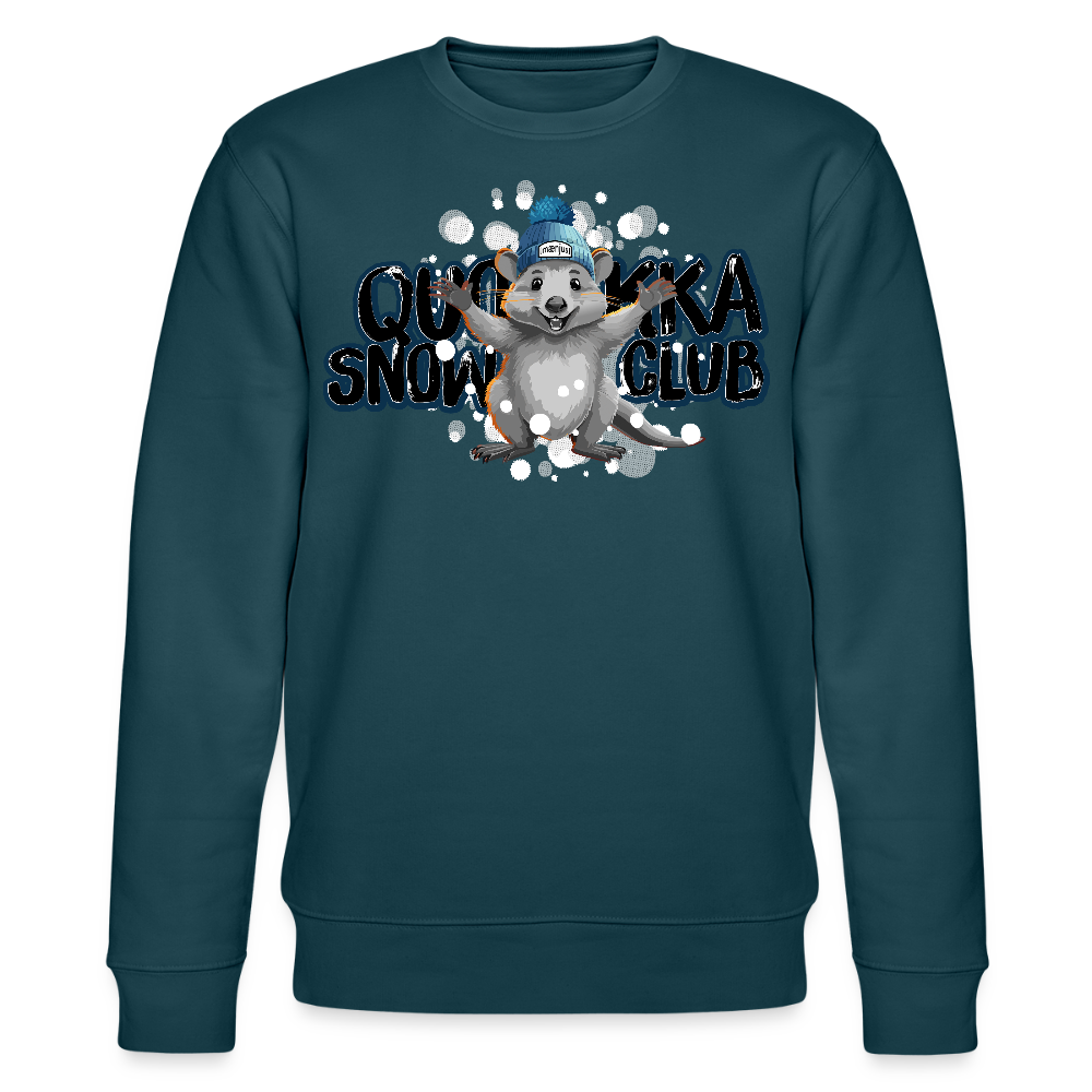 Unisex Bio-Sweatshirt mit QUOKKA SNOWCLUB PRINT - Dunkles Petrol