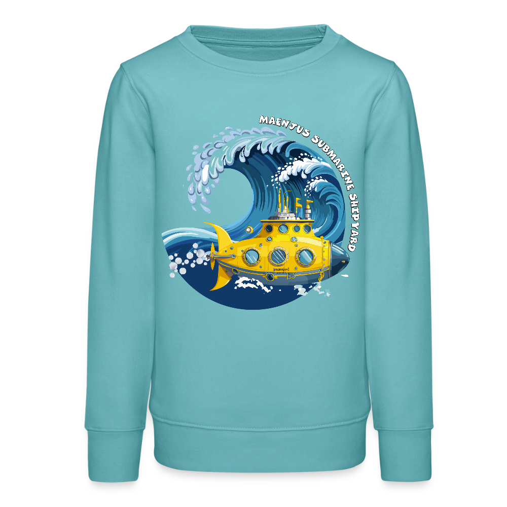 MNJS TEENS Bio Sweatshirt mit SUBMARINE SHIPYARD PRINT - Pastelltürkis