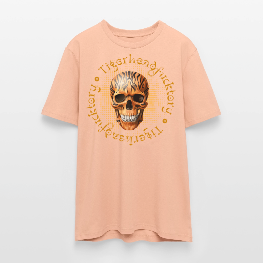 Unisex Bio-T-Shirt mit TIGERHEAD SKULL PRINT Vorderseite - Pfirsich