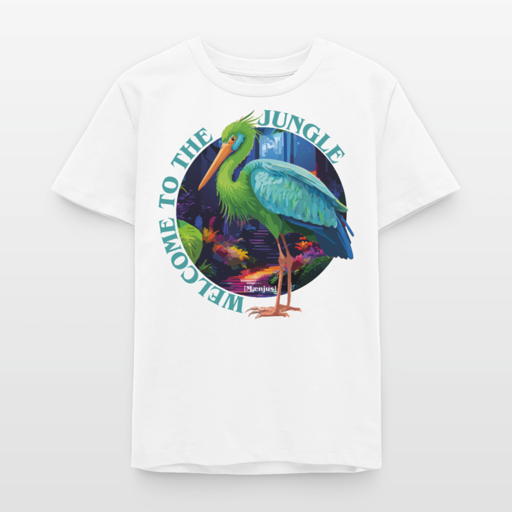 MNJS TEENS Bio T-Shirt mit WELCOME TO THE JUNGLE PRINT - Weiß