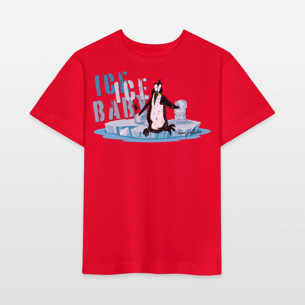 MNJS KIDS Bio T-Shirt mit ICE ICE BABY PRINT - Rot