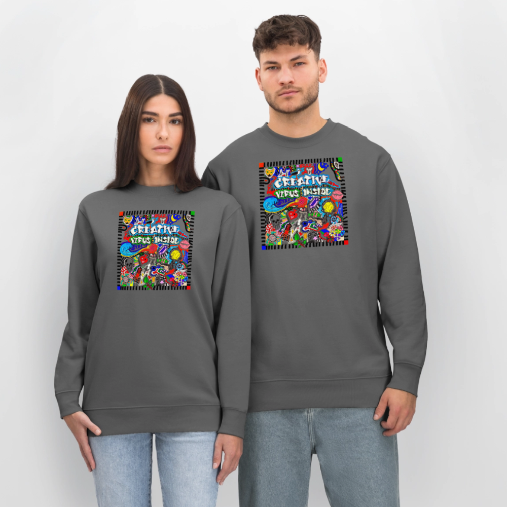 Unisex Bio-Sweatshirt mit CREATIVE VIRUS INSIDE PRINT - Anthrazit