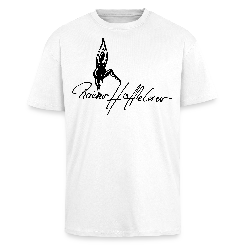 Heavy Oversize T-Shirt mit TUSCHEMÄNNCHEN PRINT - Weiß