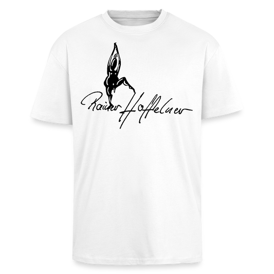 Heavy Oversize T-Shirt mit TUSCHEMÄNNCHEN PRINT - Weiß