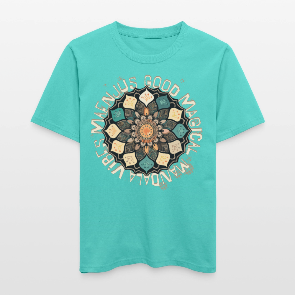 Unisex Bio-T-Shirt mit MANDALA VIBES PRINT - Poolblau