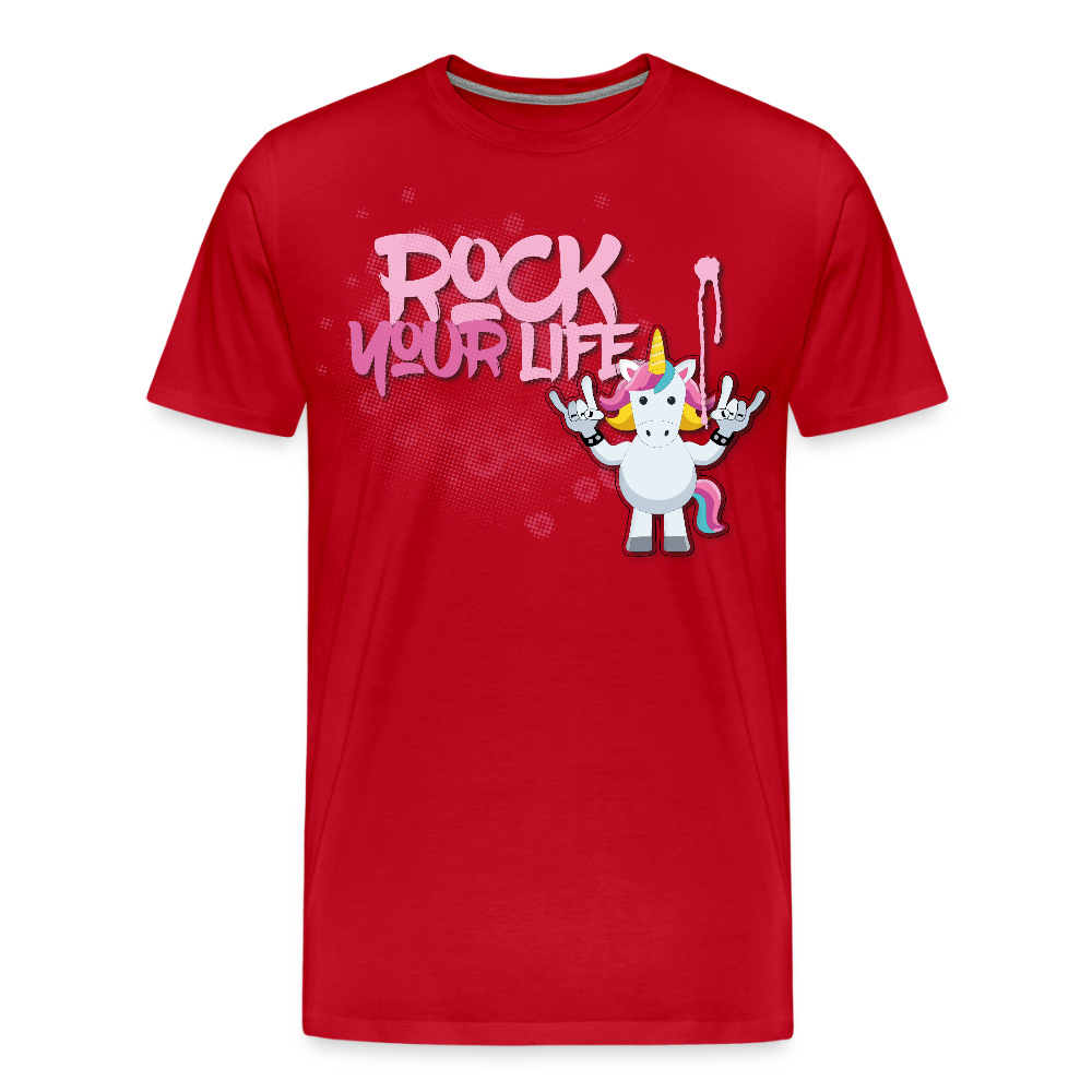 Männer Premium T-Shirt mit ROCK YOUR LIFE PRINT - Rot