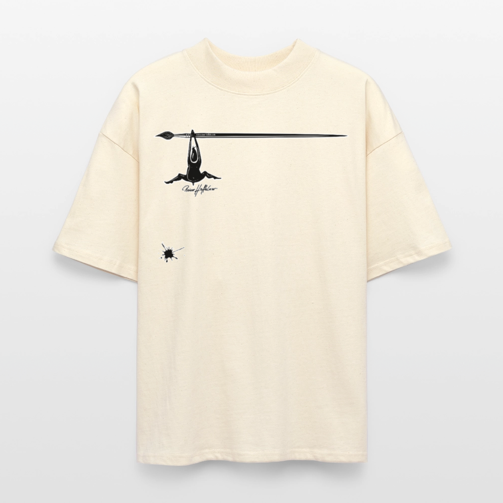 Oversized Unisex T-Shirt mit MÄNNLE PRINT - Weißgrau