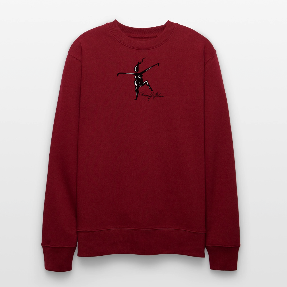 Unisex Bio-Sweatshirt mit TUSCHEWEIBCHEN PRINT - Burgunderrot