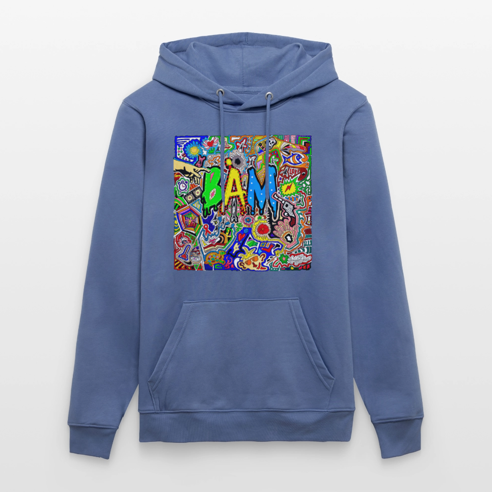 Unisex Bio-Hoodie mit BÄM PRINT - Blau