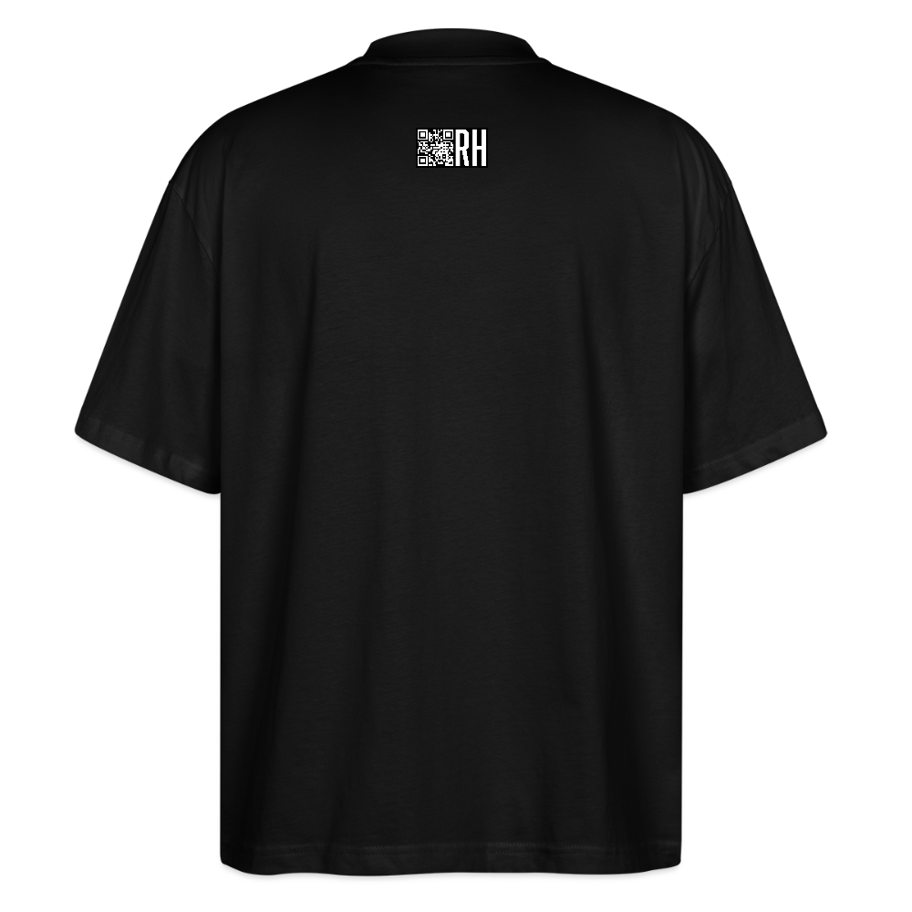 Oversized Unisex Bio T-Shirt mit TUSCHEMÄNNCHEN PRINT - Schwarz