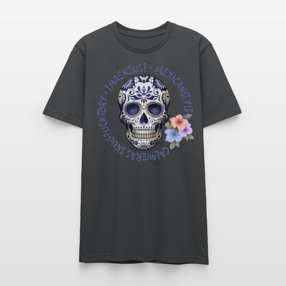 Unisex T-Shirt mit MAENJUS MEXICANSTYLE PRINT Vorderseite - Anthrazit
