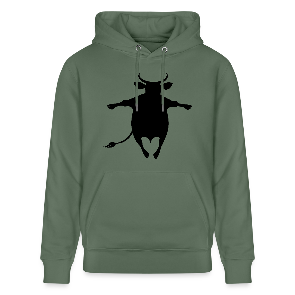 Unisex Hoodie mit HAPPY COW PRINT - Tanngrün
