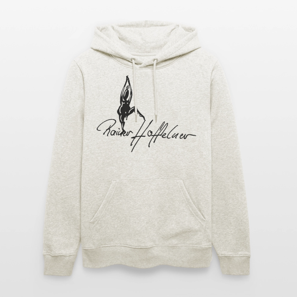 Unisex Bio-Hoodie mit TUSCHEMÄNNCHEN PRINT - Beige meliert