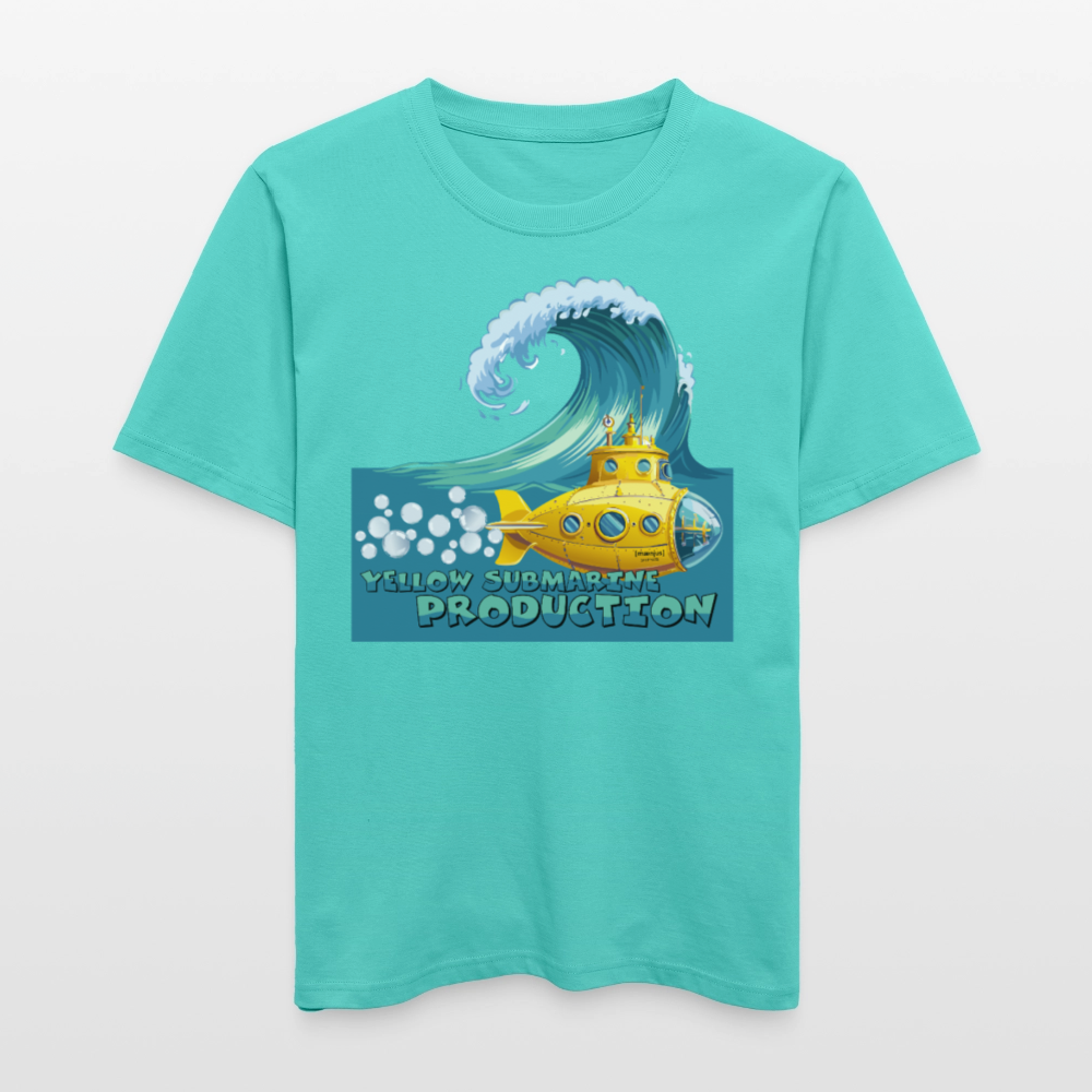 Unisex Bio-T-Shirt mit YELLOW SUBMARINE PRODUCTION PRINT - Poolblau