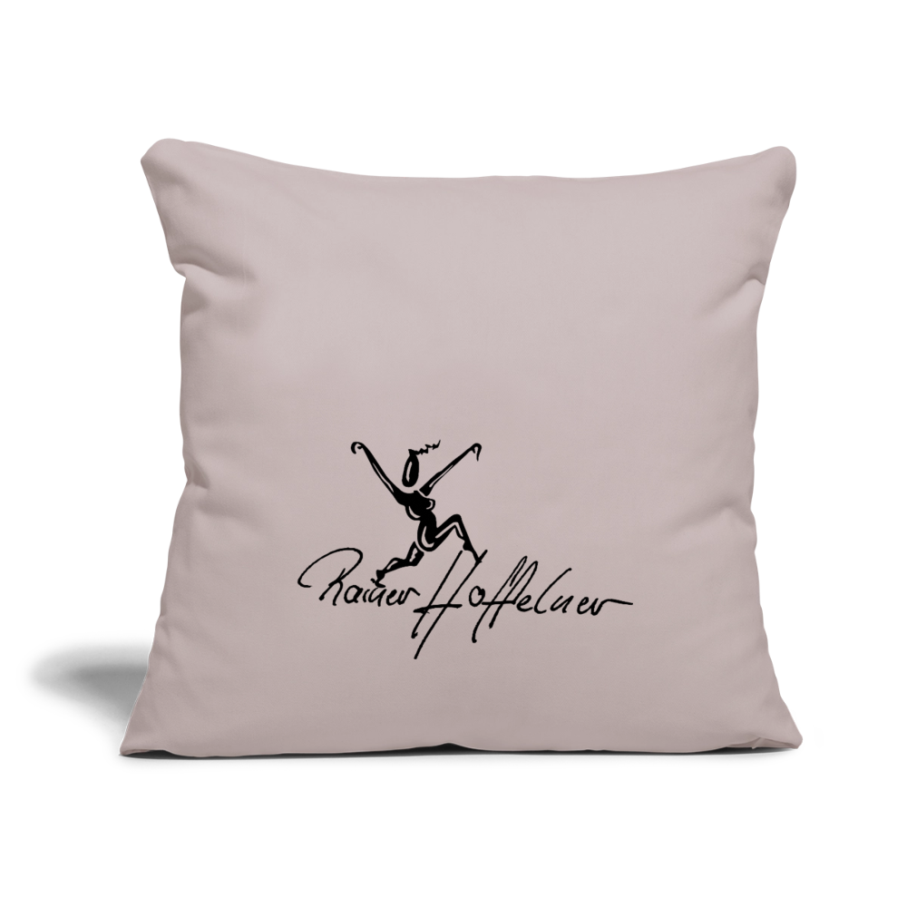 Sofakissenbezug 44 x 44 cm mit TUSCHEWEIBCHEN PRINT - helles Taupe