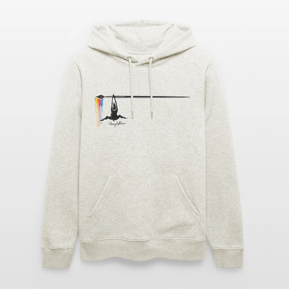 Unisex Hoodie mit TUSCHEMÄNNCHEN PRINT - Beige meliert
