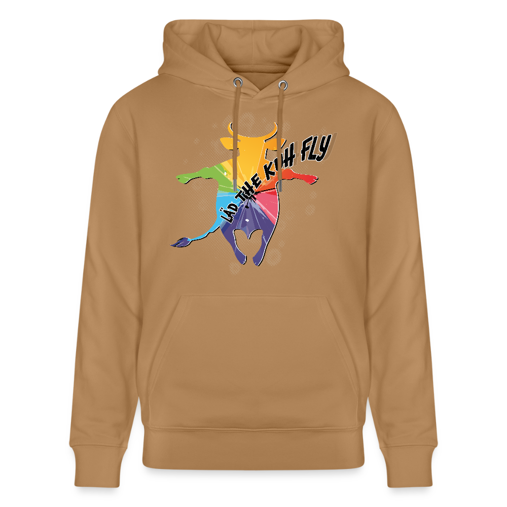 Unisex Hoodie mit LÄD THE KUH FLY PRINT - Karamell