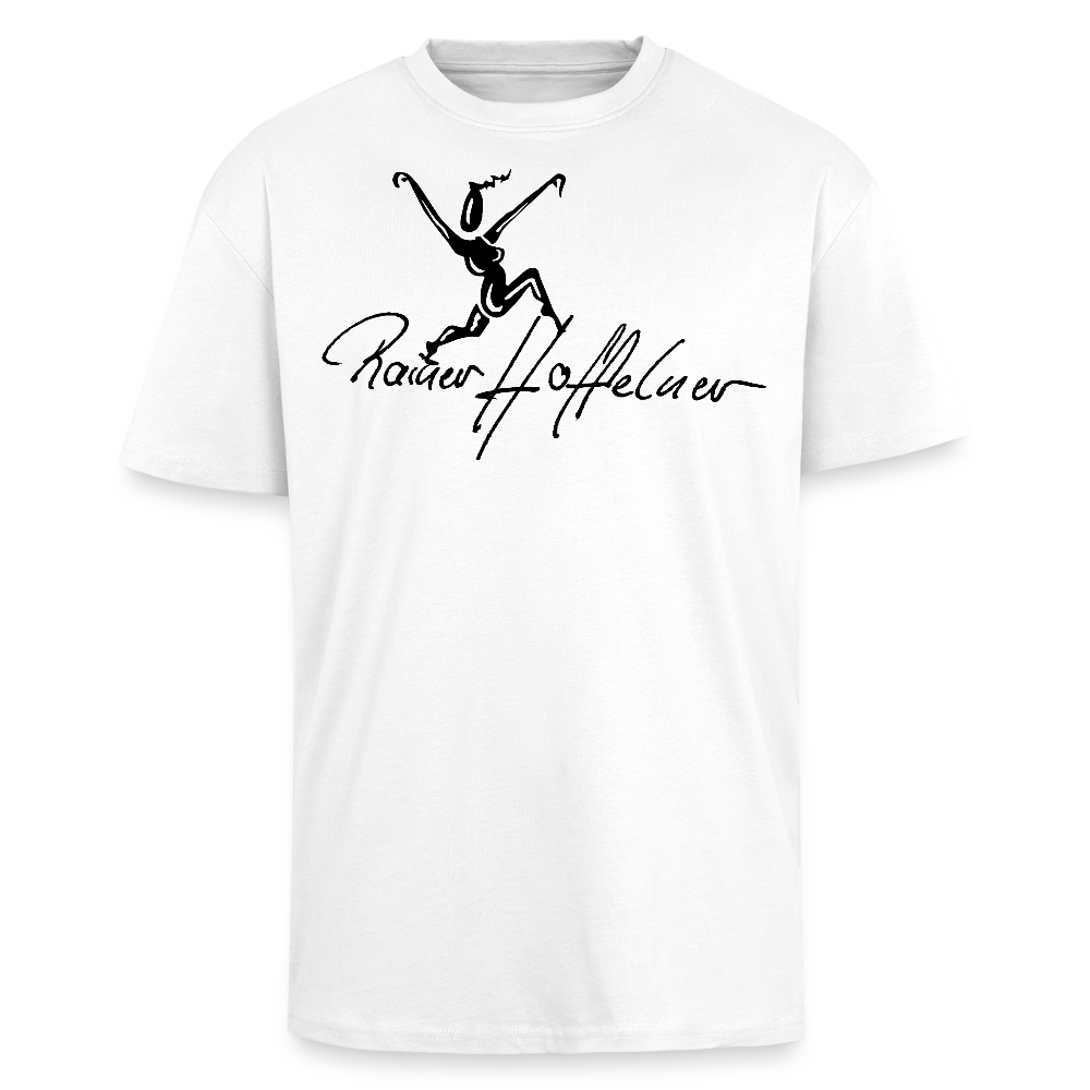 Heavy Oversize T-Shirt mit TUSCHEMÄNNCHEN PRINT - Weiß