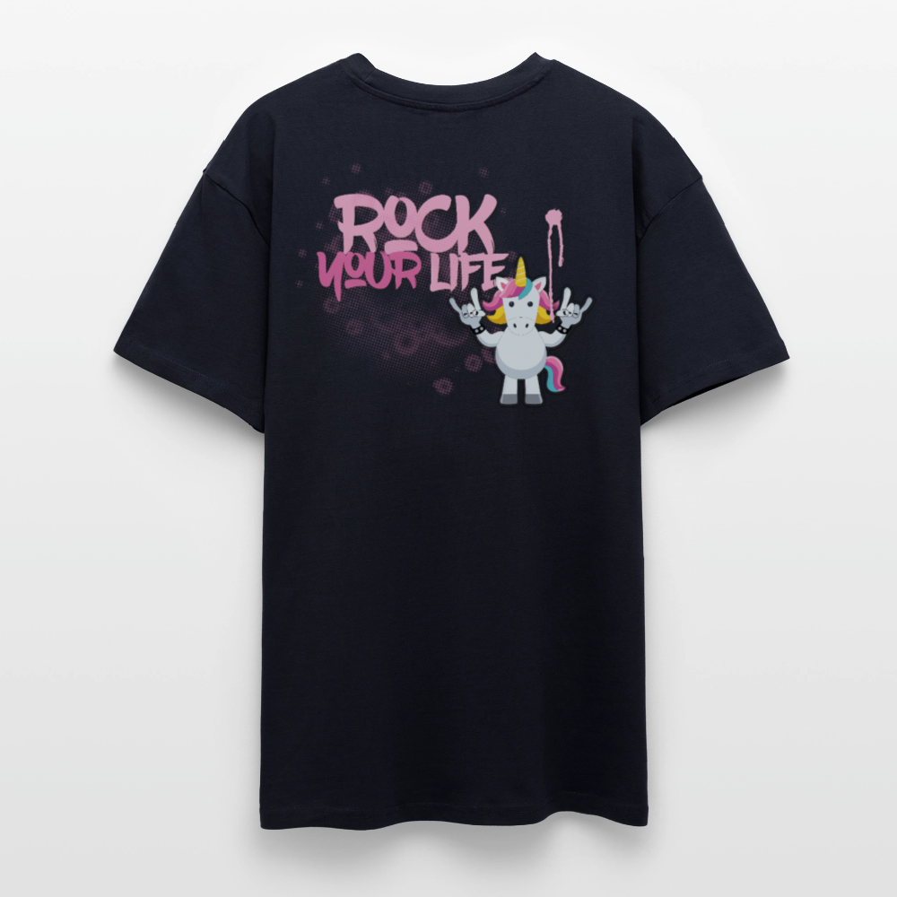 Heavy Oversize T-Shirt mit ROCK YOUR LIFE PRINT - French Navy