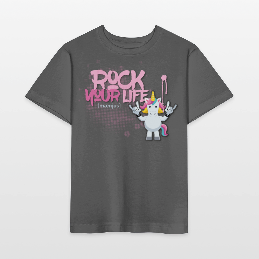 MNJS KIDS Bio T-Shirt mit ROCK YOUR LIFE PRINT - Anthrazit