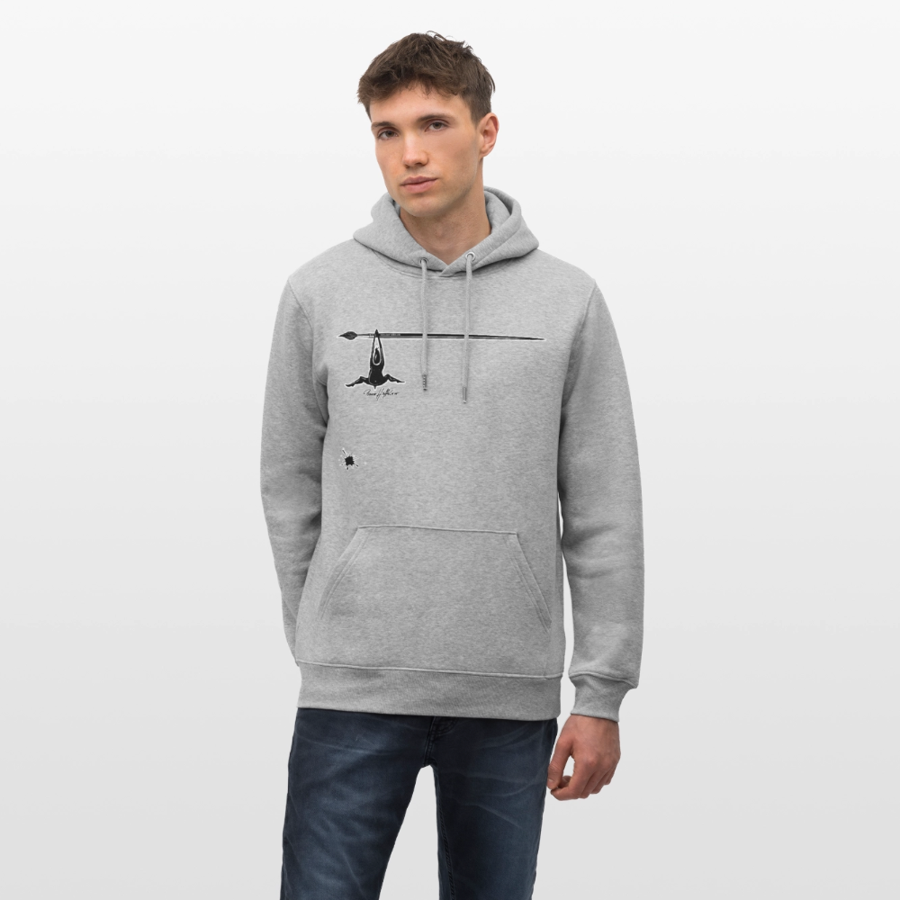 Unisex Hoodie mit TUSCHEMÄNNCHEN PRINT - Grau meliert