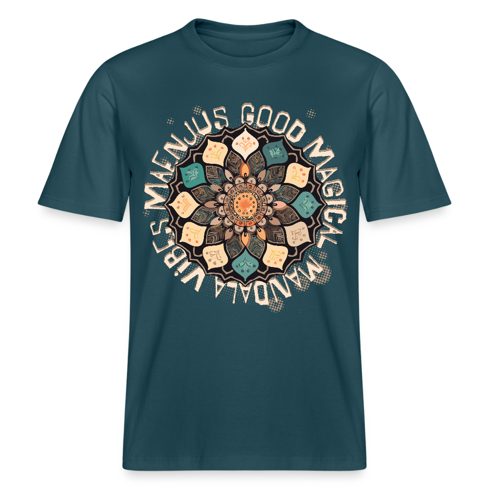 Unisex Bio-T-Shirt mit MANDALA VIBES PRINT - Dunkles Petrol