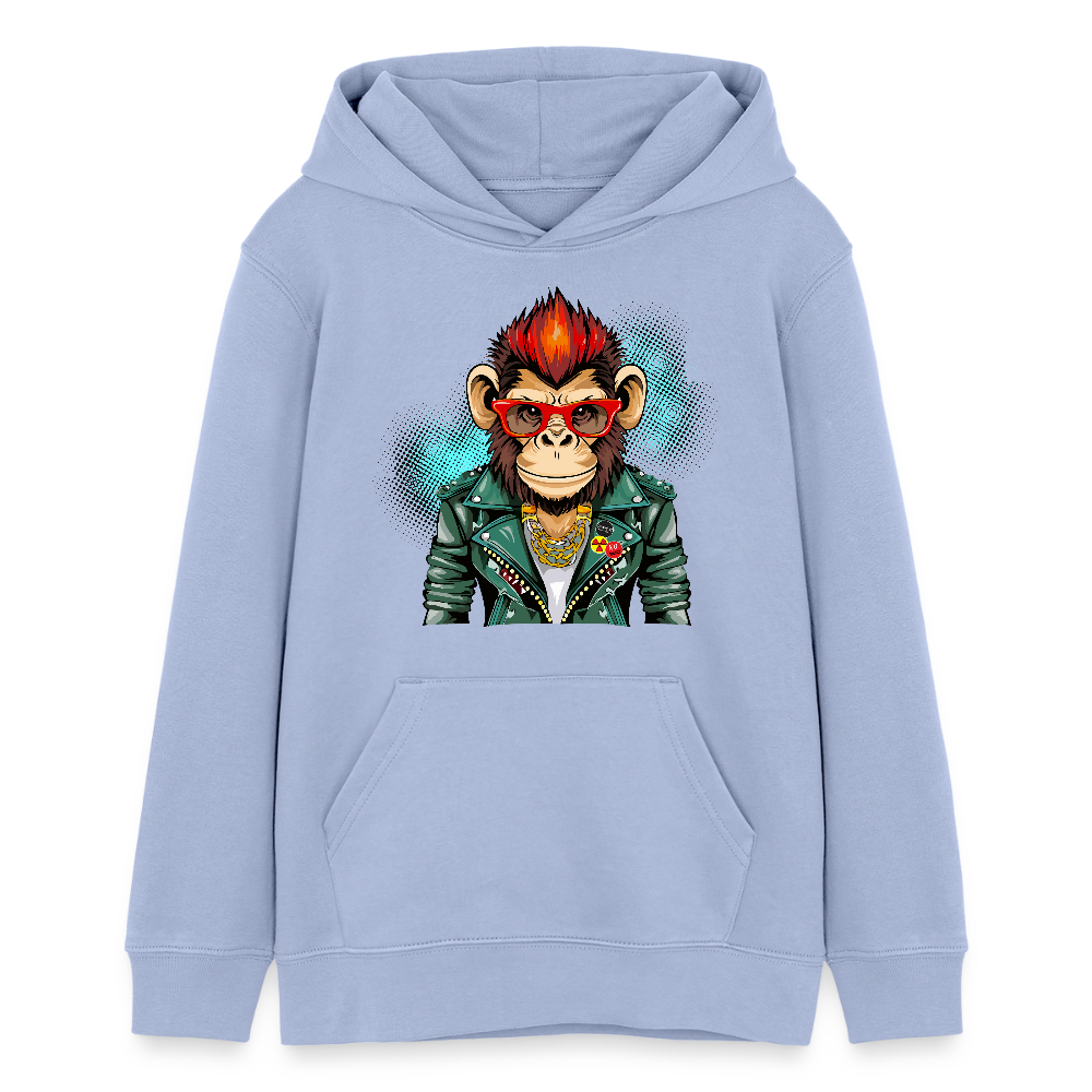MNJS TEENS Bio-Hoodie mit MONKEY PRINT - Sky