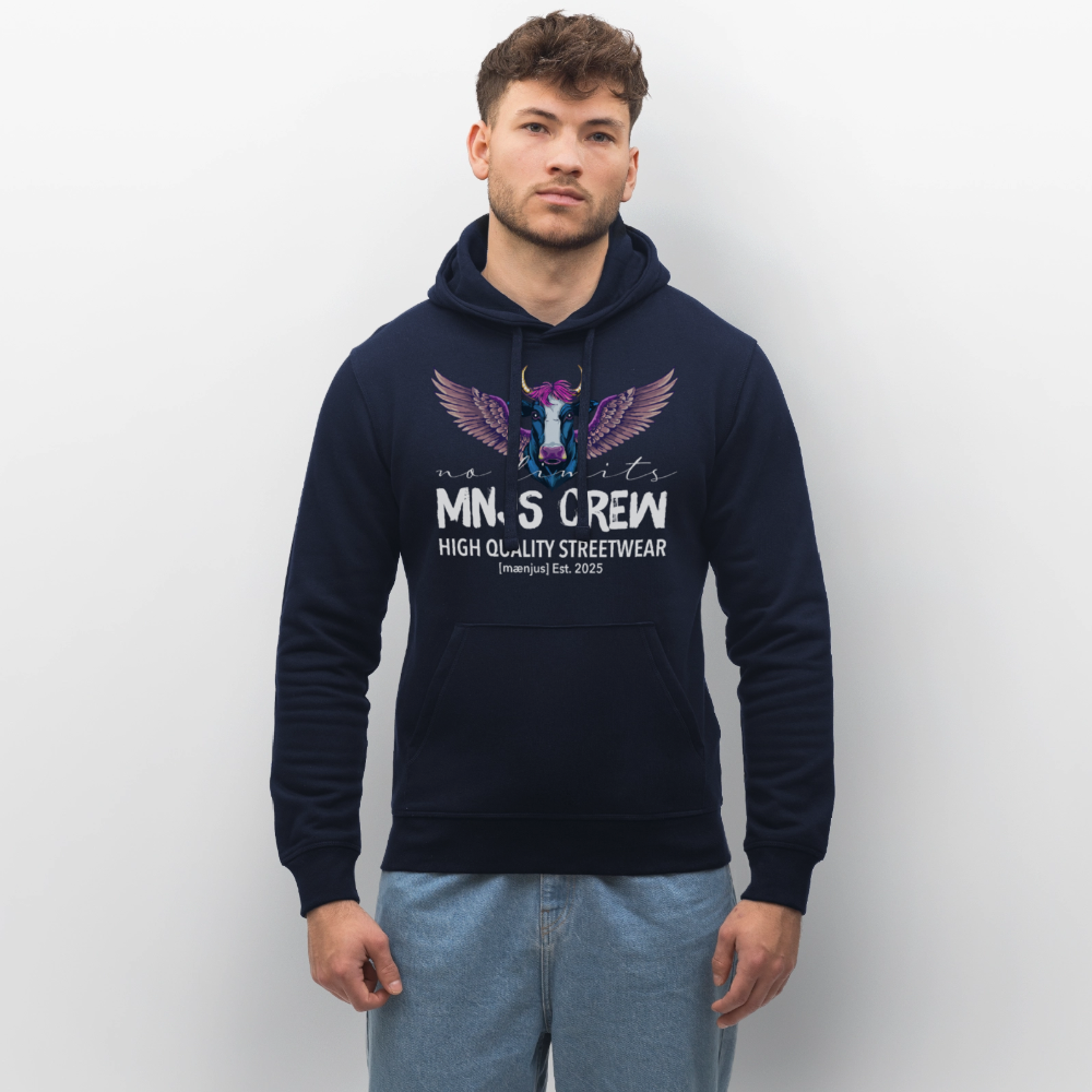 Unisex Bio-Hoodie mit MNJS CREW no limits PRINT - French Navy