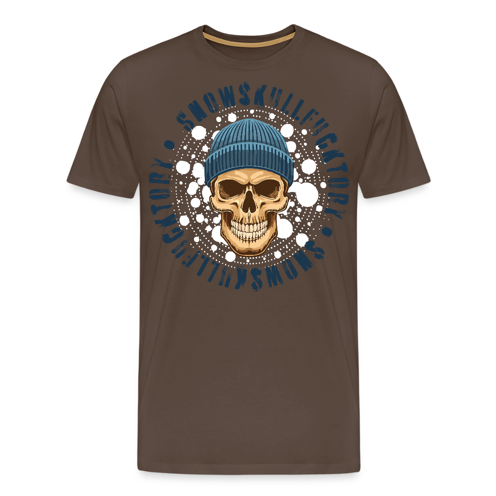 Männer Premium T-Shirt mit SNOWSKULL PRINT - Edelbraun