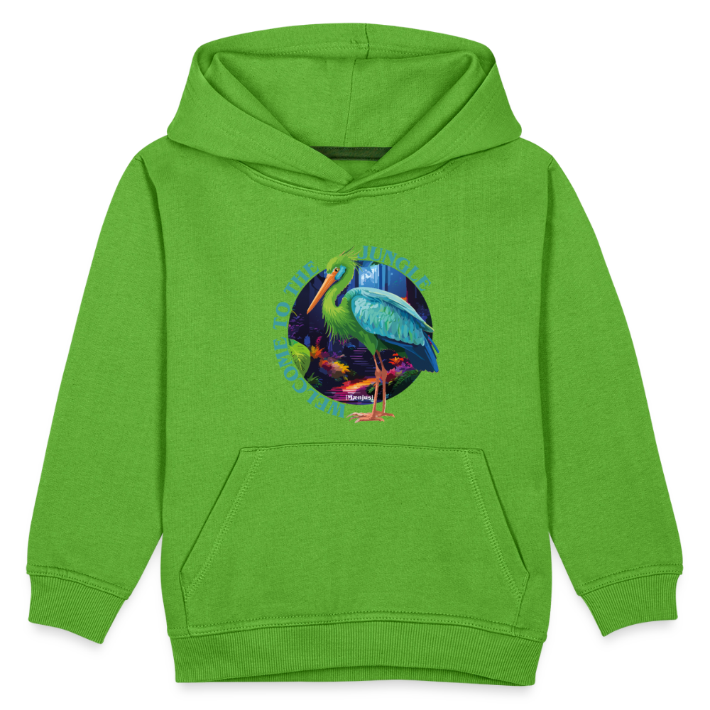 MNJS KIDS Premium Hoodie mit WELCOME TO THE JUNGLE PRINT - Hellgrün