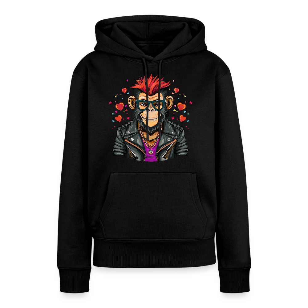 Frauen Premium Hoodie mit MONKEY IN LOVE PRINT - Schwarz