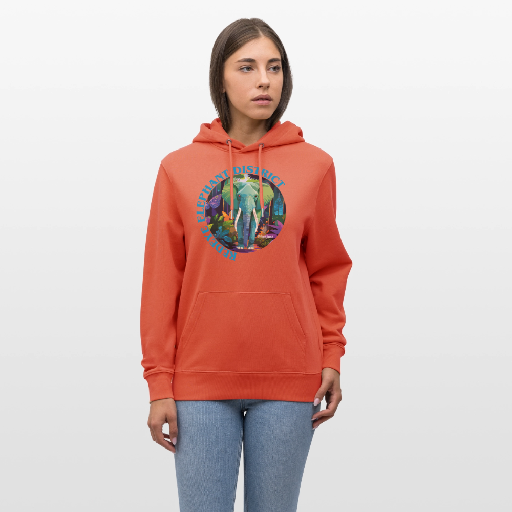 Unisex Bio-Hoodie mit REDEYE ELEPHANT DISTRICT PRINT - Hellrot