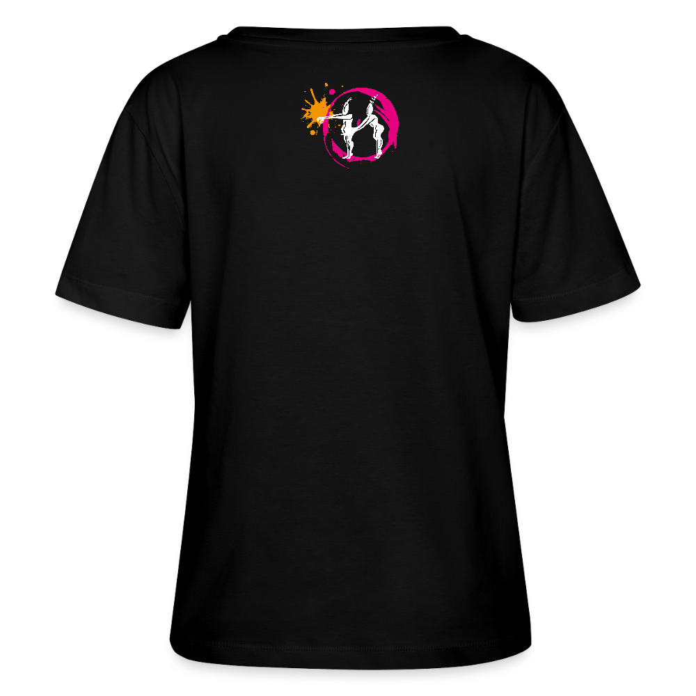 Frauen T-Shirt mit ES ESKALIERT EH PRINT - Schwarz