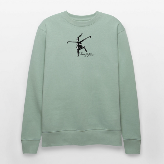 Unisex Bio-Sweatshirt mit TUSCHEWEIBCHEN PRINT - Helles Graugrün