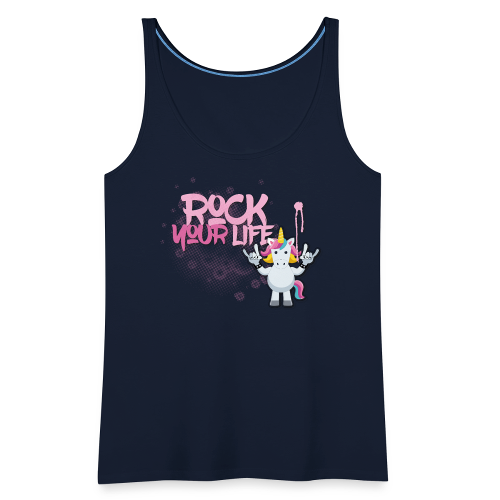 Frauen Premium Tank Top mit ROCK YOUR LIFE PRINT - Navy